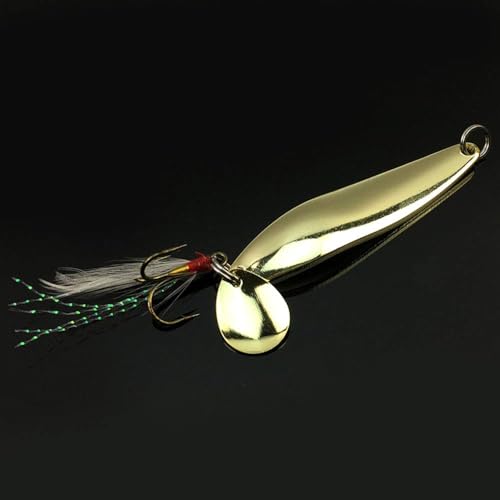 4pcs Metal Fishing Jigs - Sinking Spoons with Treble Hooks