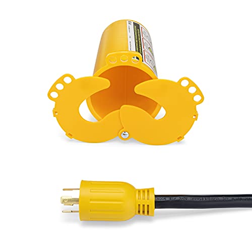 Zing Green Products 7100 RecycLockout Large Electrical Plug Lockout Device, USA-Made Recycled Plastic Lock Box, Yellow