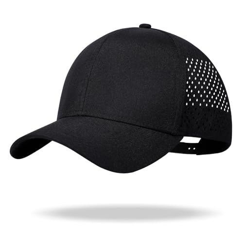 ZTL Oversize XL XXL Quick Dry Baseball Cap - Black, Large-4X-Large, Mesh Snapback Hat for Big Heads 23.5-26"