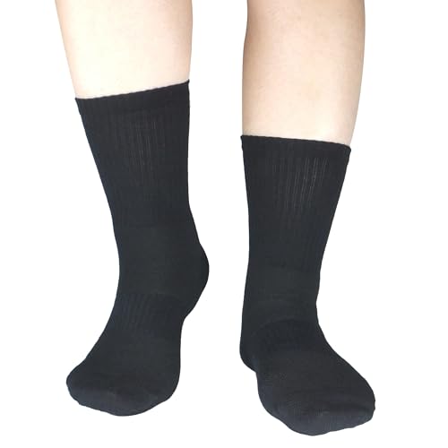 WindCrosser Men's Large Black Ankle Socks 6 Pairs Anti-Odor Seamless Cotton