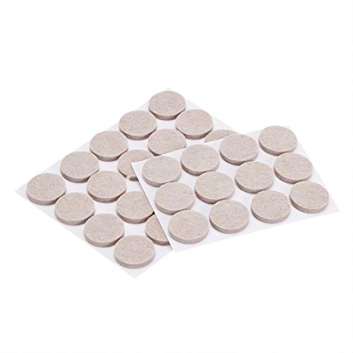 Round Self-Adhesive Felt Furniture Pads - 1 Inch - 32 Count - Beige
