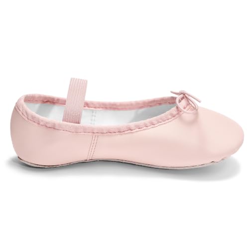 Toddler Ballet Shoes - PU Leather Upper with Drawstring - Ballet Pink