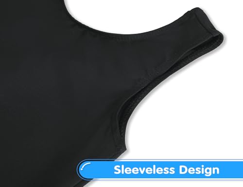 Sleeveless Gymnastics Leotard Unitard for Girls 7-8 Years - Solid Black