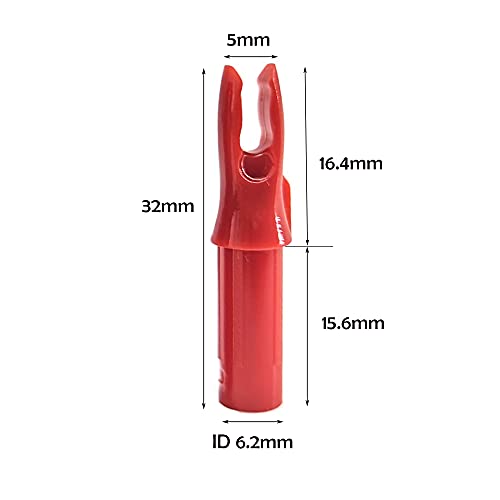 50 Pack Orange Archery Arrow Nocks - ID 6.2mm Plastic Inserts