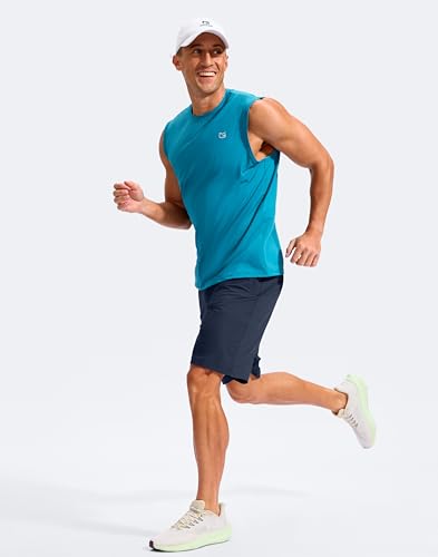 G Gradual 9" Inseam Swim Trunks Navy - Quick Dry Board Shorts with Zipper Pockets (No Liner) - Men