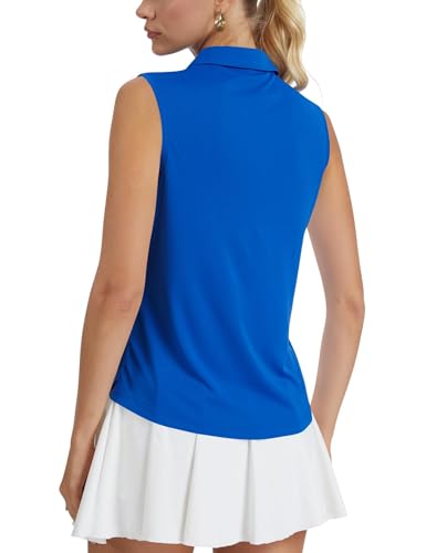 Women's Sleeveless Golf Polo Shirts V-Neck UPF 50+ Quick Dry Tennis
