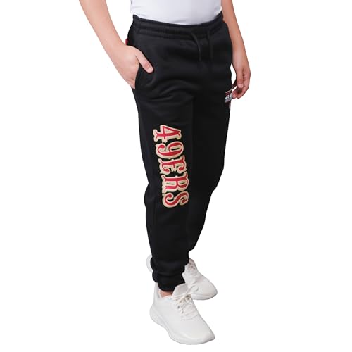 NFL San Francisco 49ers Official Soft Jogger Sweatpants - Black, 14-16