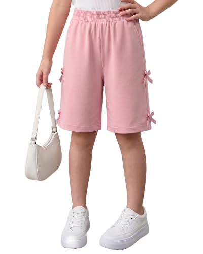Girls Bermuda Bowknot Shorts - 11-12 Years, Pink