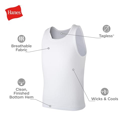 Boys' Moisture-Wicking Tank Undershirts – 10-Pack Sleeveless Tops