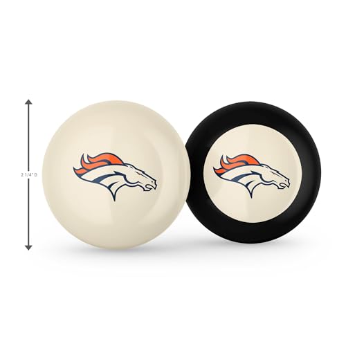 Denver Broncos NFL Logo Cue Ball & 8 Ball Combo Set