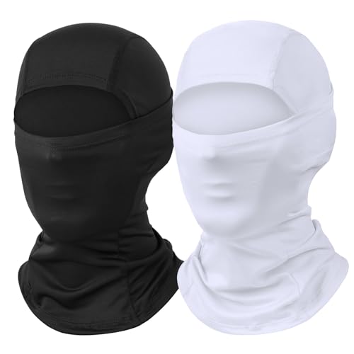 Ski Mask Balaclava for Summer UV Protection - Black/White