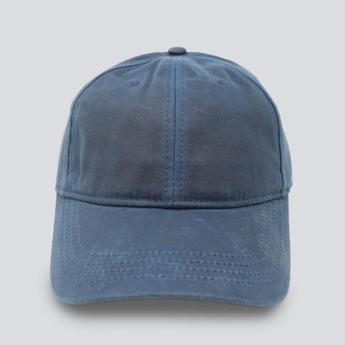 Gritty Bull Waxed Canvas Hat - Adjustable Unstructured Cap for Men & Women, Navy, One Size