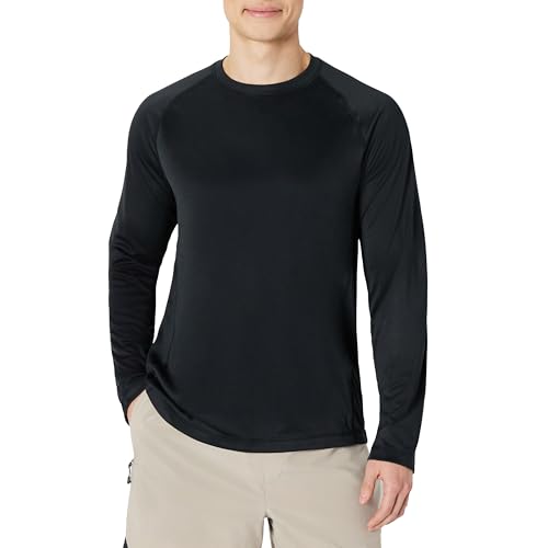 Men's Long-Sleeve Quick-Dry UPF 50 Swim Tee - Small / Black