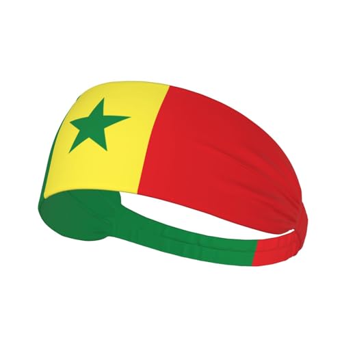 Flag Elastic Headband - Moisture-Wicking Sweatband Senegal