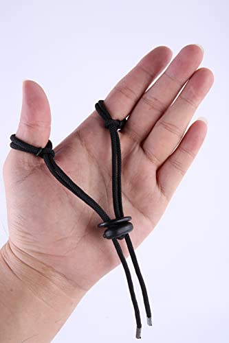 Adjustable Archery Finger Sling - Handmade for Recurve Bow - Black