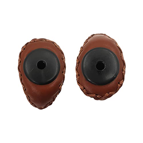 UPANBIKE Ergonomic Leather Bike Handlebar Grips - Brown, Short