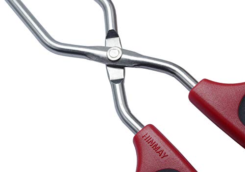 16-Inch Stainless Steel Scissor Tongs - Red