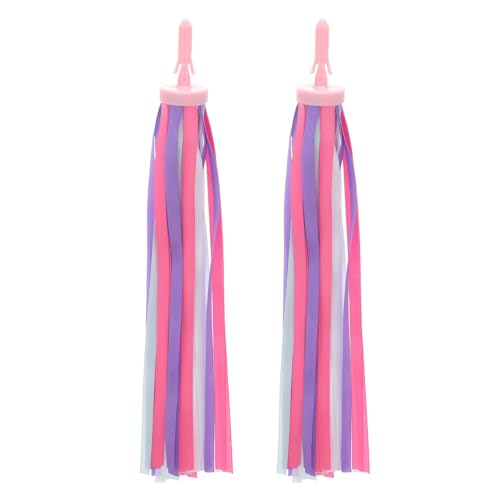 Bicycle Handlebar Streamers - Pink & Purple Polyester Ribbons