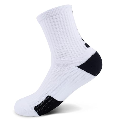 Kids Athletic Crew Socks for Baseball, Soccer, Basketball - Ages 4-16