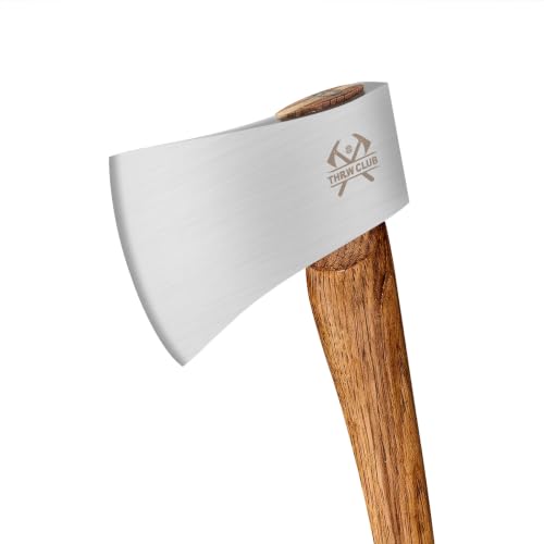 Camping Hatchet 14.6 Inch Survival Axe with Sheath, High-Carbon Steel Blade & Hickory Handle