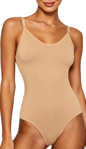 MOLLDAN Women Nude Leotard Camisole Ballet Seamless Dance Undergarment - Small-Medium