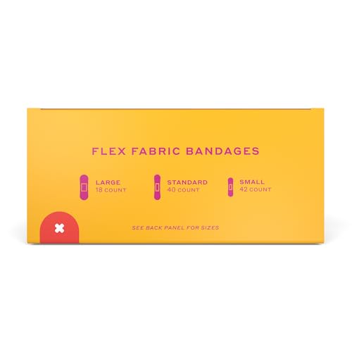 Flexible Fabric Bandages Value Pack - 100 Count, Assorted Shapes