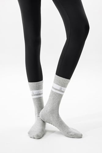 Women's Non-Slip Yoga Grip Socks - Small / Grey - Comfort & Stability