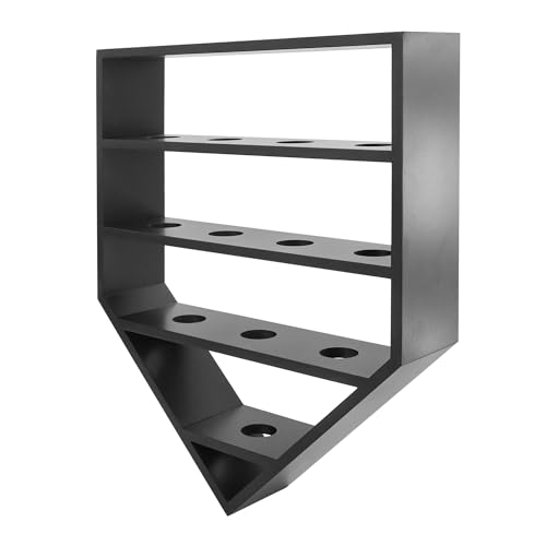 Hodeframe Baseball Display Case 12 with Front-Open Door, 13x16 Black (No Door Variant)