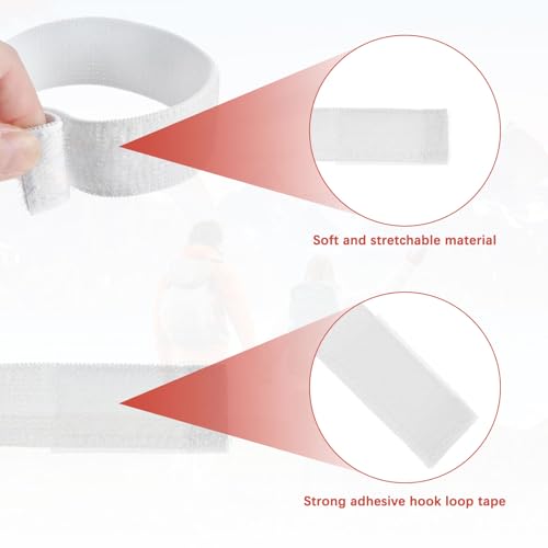 Adjustable Elastic Bicycle Leg Straps - White, 19.7 x 1in