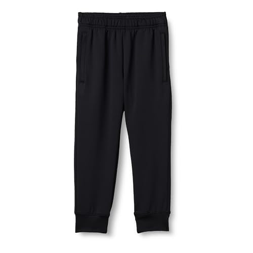 Amazon Essentials Boys' Athletic Performance Stretch Knit Jogger Track Pants - Large Black