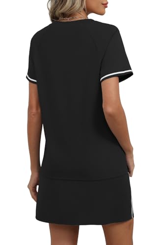 Sampeel Women's Skirt Set 2-Piece Summer Outfits Black XL - Travel & Workout