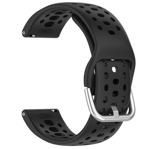 20mm Silicone Replacement Strap for Amazfit Active 2 - Black