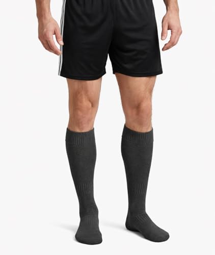 Athletic Knee High Sports Socks - 3 Pairs for Soccer & Baseball - Large Black
