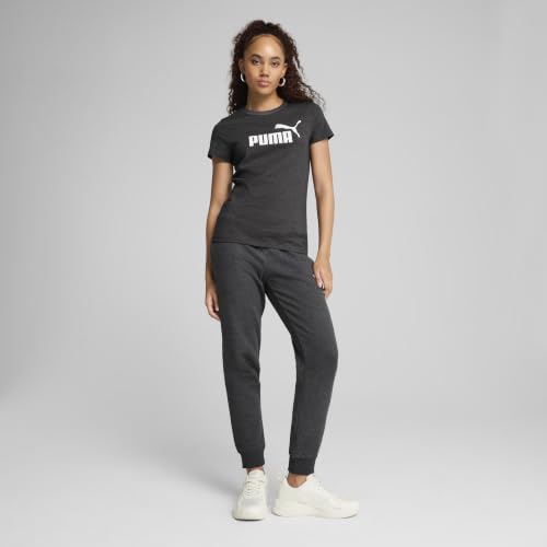 PUMA Women's Essentials Logo Heather Crew Neck Casual T-Shirt - Purple, X-Large / Bridal Rose SS25