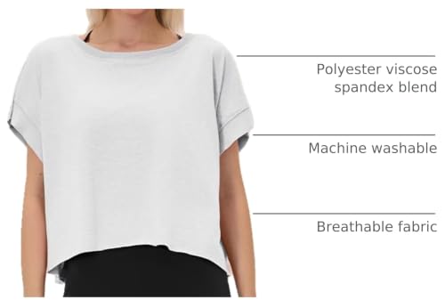 Open Back Workout Top for Women - Loose Fit Athletic Crop Tee