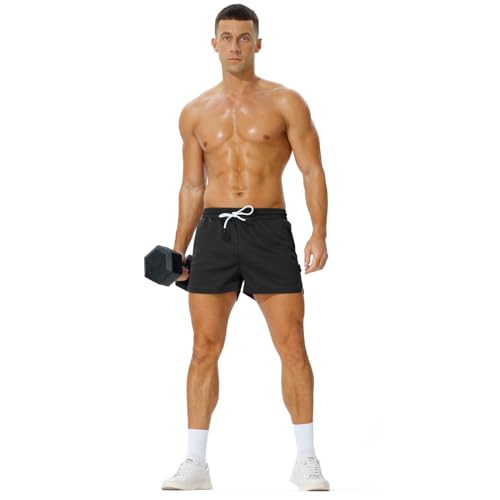 Men's 3-Inch Mesh Running Shorts - Quick Dry Gym Shorts with Pockets