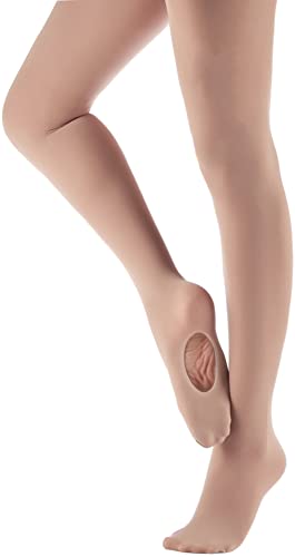 Convertible Ballet Tights for Girls & Women - 11-13 Years / Skin