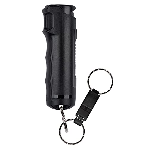 Black SABRE 2-in-1 Pepper Gel with Detachable Whistle & Safety Keychain