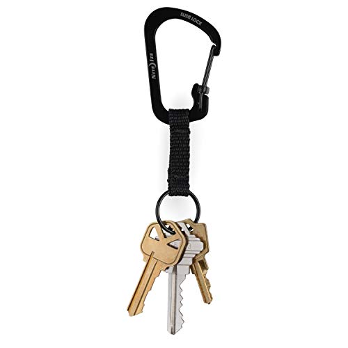 Locking Carabiner Key Ring - Stainless Steel - 3-25lb Capacity