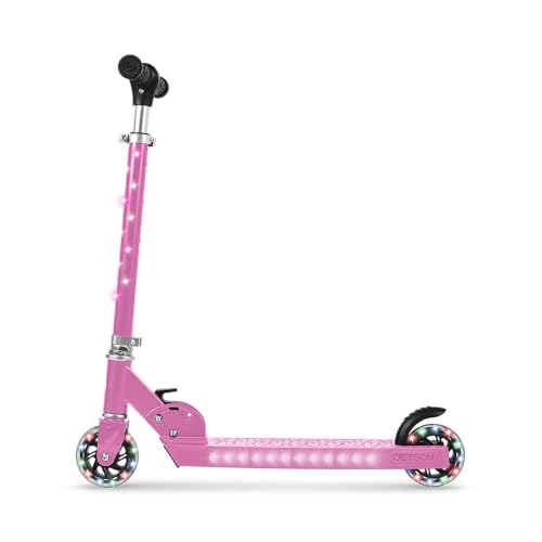 Light-Up Kids Kick Scooter with Adjustable Handlebar, Easy-Folding Design