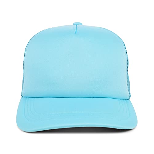 Adjustable Foam Trucker Snapback Hat - Turquoise - One Size