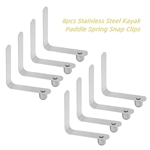 Kayak Paddle Spring Snap Clips - 8pcs 6mm Stainless Steel Locking Clips