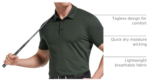 Men's Performance Polo Shirts - 5 Pack Short Sleeve Golf T-Shirts