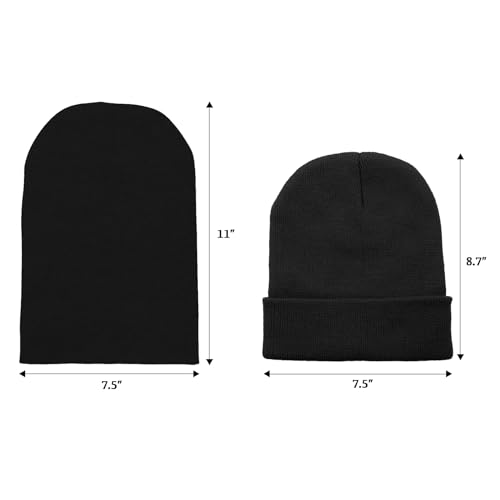 Soft Black Beanie Hat for Men & Women - One Size