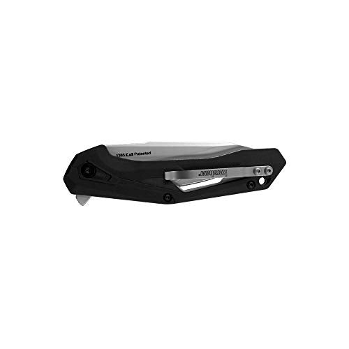 Kershaw Airlock Pocket Knife 3 Inch Drop Point Blade Black Steel