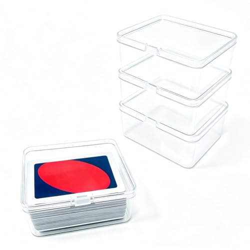 4 Pack Plastic Card Storage Boxes for Playing Cards, Coins, Jewelry