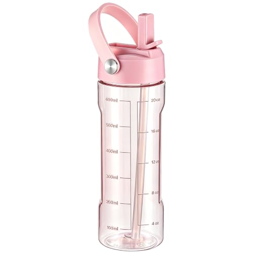 Pink 20oz BPA-Free Tritan Water Bottle with Flip Straw - Leakproof, Lightweight