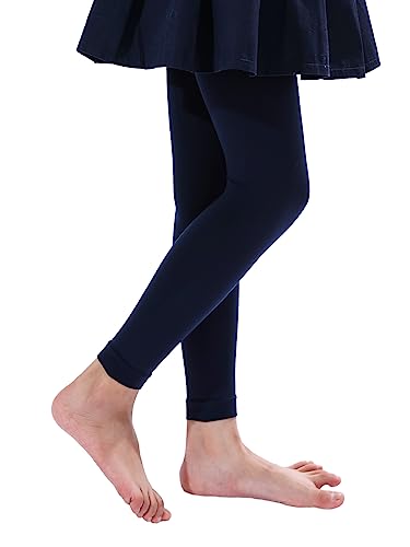 Girls' Ultra Soft Microfiber Footless Dance Tights - Navy Blue, 2-4T