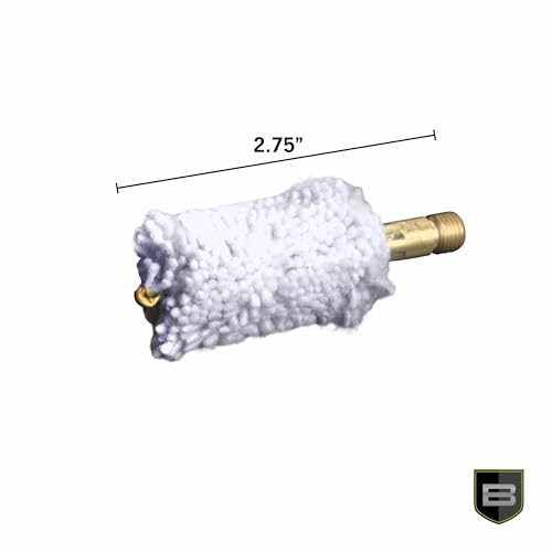 12 Gauge Shotgun Bore Mop - Cotton Gun Cleaning Swab - 12 Gauge White
