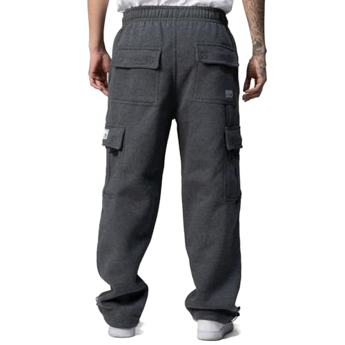 Pro Club Men's Heavyweight Fleece Cargo Pants - Medium Charcoal